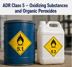 Oxidáló anyagok és szerves peroxidok szállítása ADR 5. osztály szerint