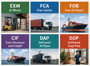 A leggyakoribb Incoterms áttekintése: EXW, FOB, CIF, DDP és DAP a globális logisztikában