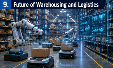 Okos raktár robotokkal, automatizálással és digitális logisztikai technológiával