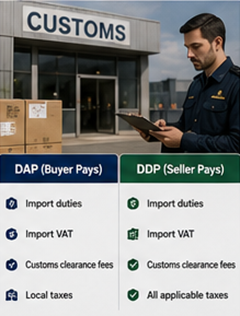 Vámok, áfa és nemzetközi importeljárások DDP és DAP szállítási feltételek mellett