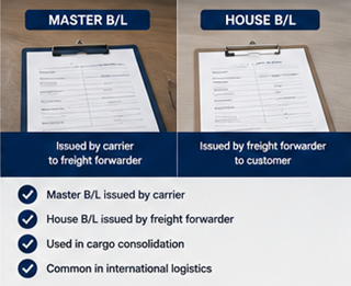 Összehasonlítás a Master Bill of Lading és a House Bill of Lading között a szállítmányozásban