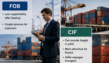 Exportőr nemzetközi rakományszállítást és szállítási megállapodásokat kezel