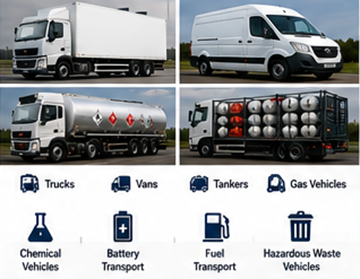 Teherautók, furgonok, tartányos járművek és szállítóeszközök, amelyeknek ADR-megfelelőség szükséges Európában